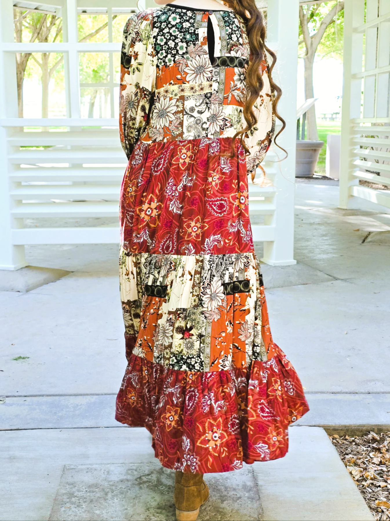 Fall Floral Mixed Print Dress