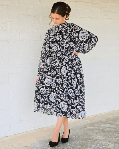 Classy Floral Midi Dress
