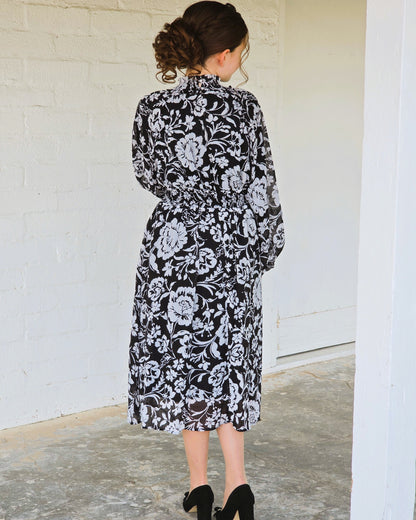 Classy Floral Midi Dress